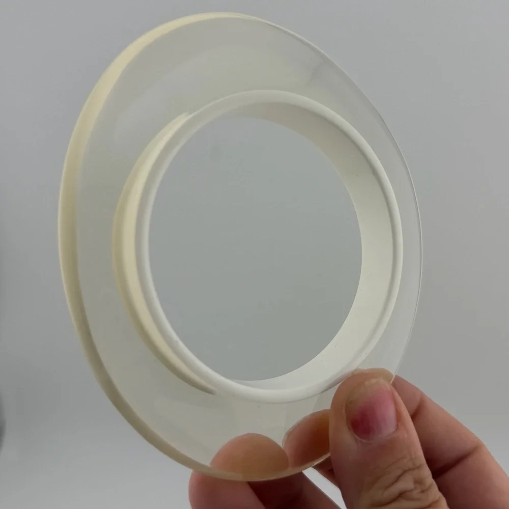Large Chunky Cream Bangle Bracelet Clear Layered Resin Mod Style